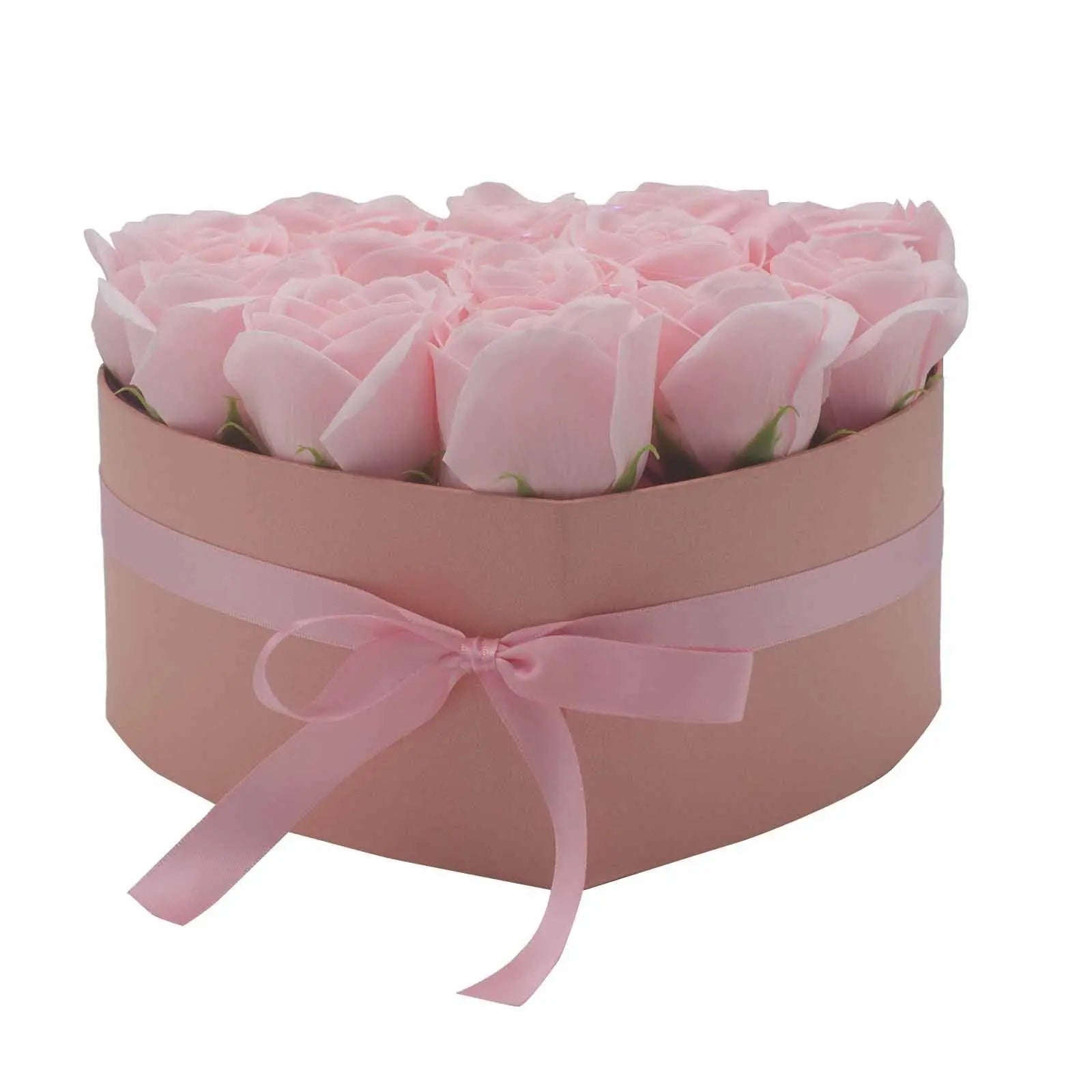Pamperandpost Soap Flower Gift Bouquet - 13 Pink Roses - Heart