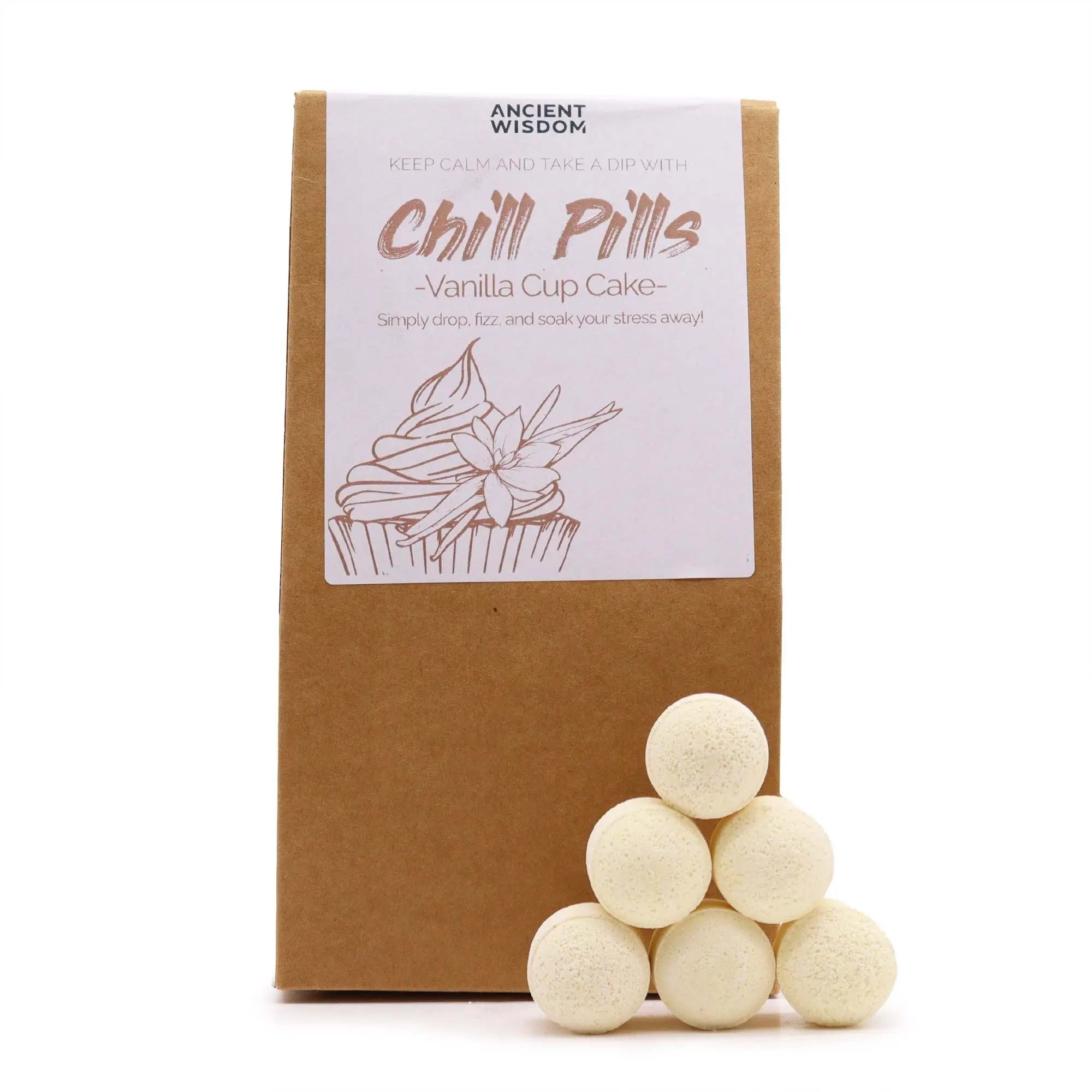 Pamperandpost Chill Pills Gift Pack 350g - Vanilla Cup Cake