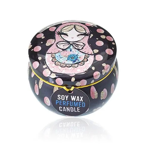 Art Tin Candle - Assorted Design - Russian Dolls - Dolly Blue AW Dropship UK