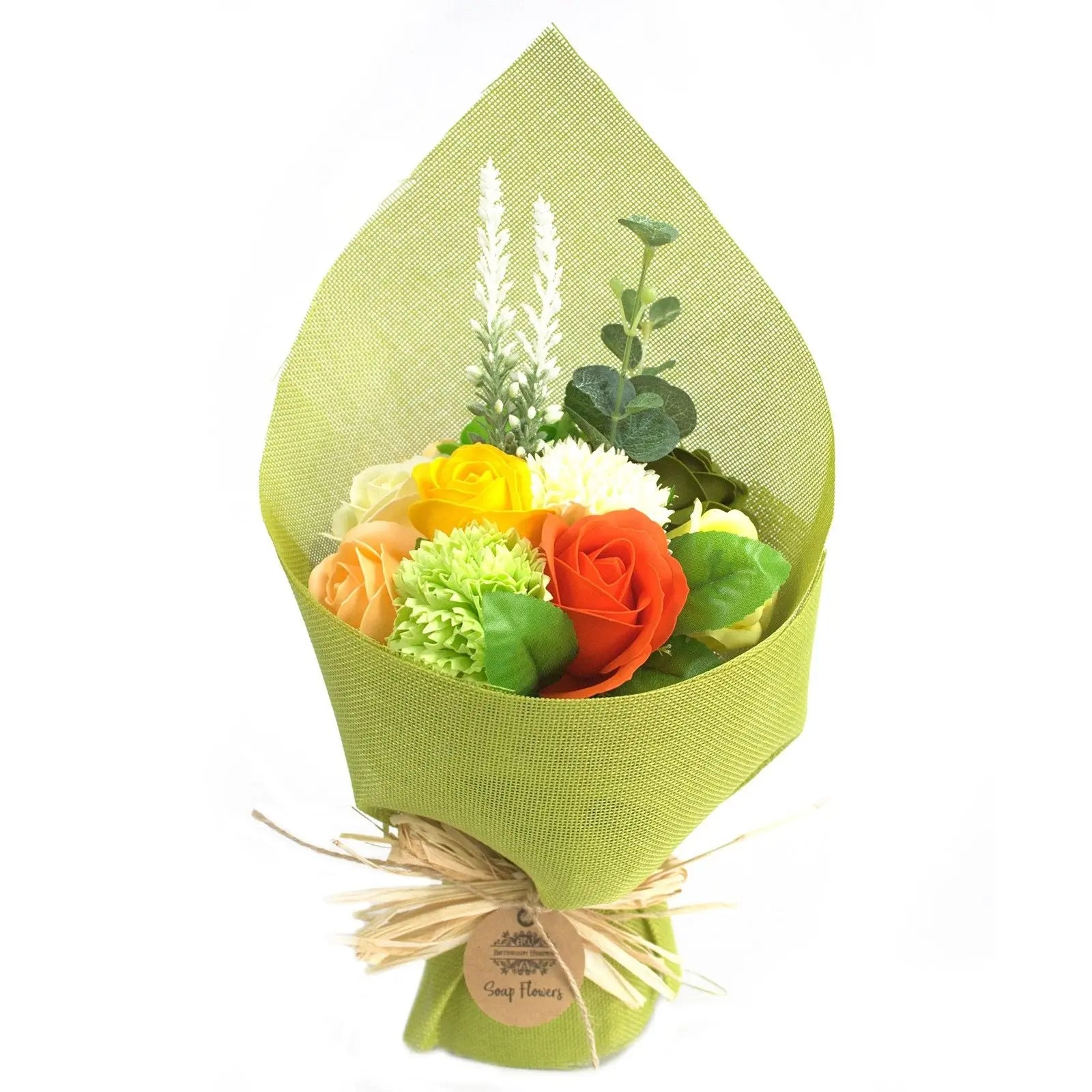 Standing Soap Flower Bouquet - Green Yellow AW Dropship UK