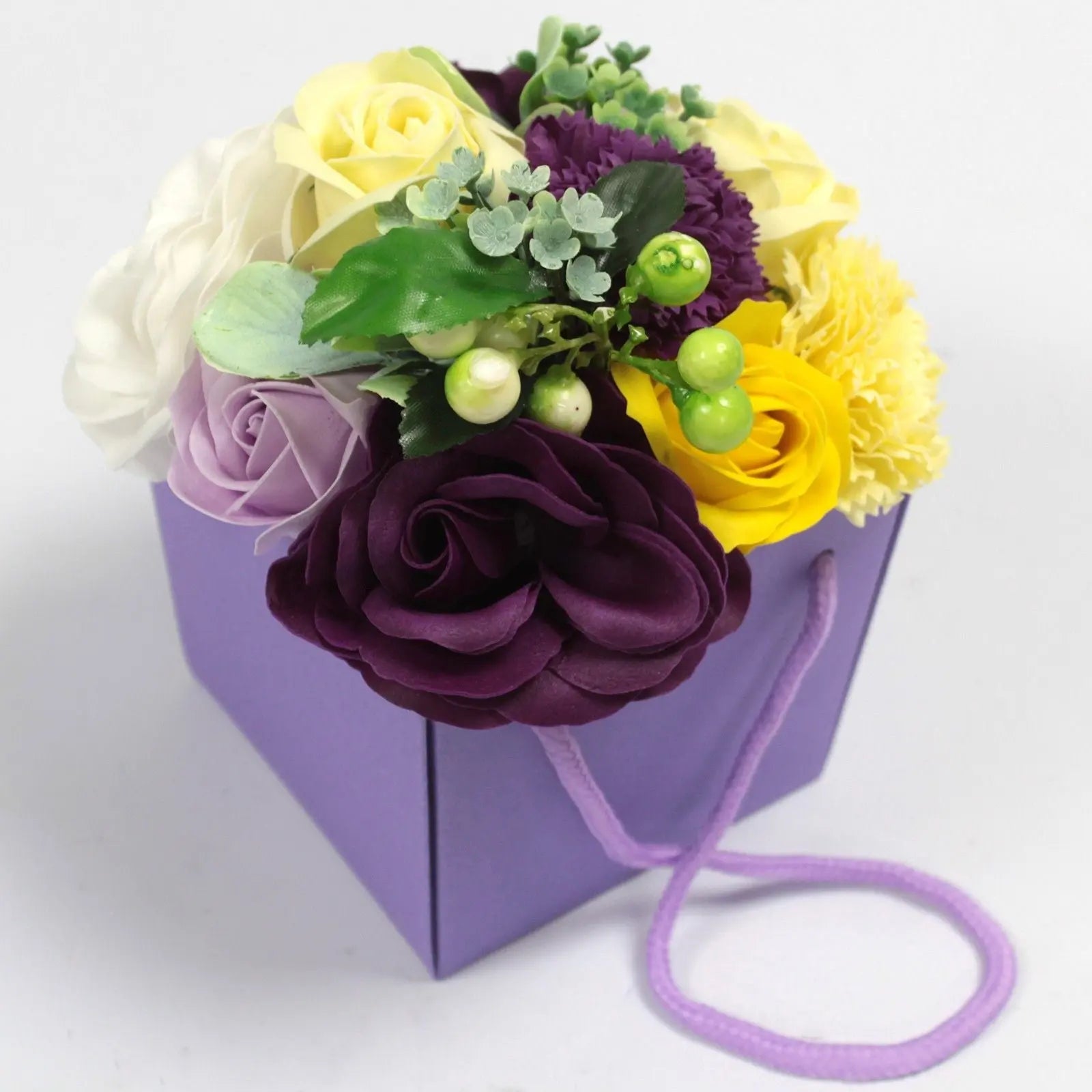 Pamperandpost Soap Flower Bouquet - Purple Flower Garden