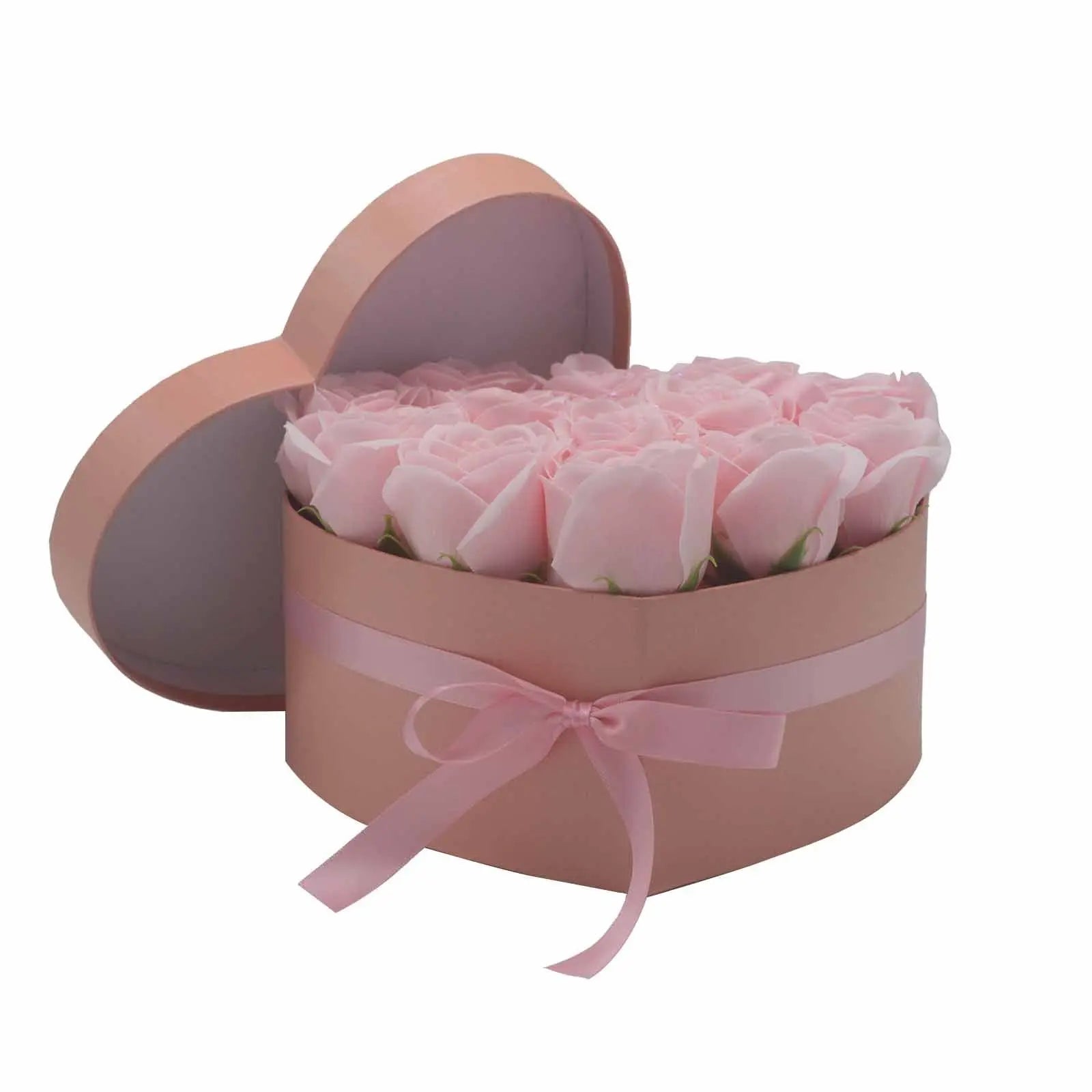 Pamperandpost Soap Flower Gift Bouquet - 13 Pink Roses - Heart