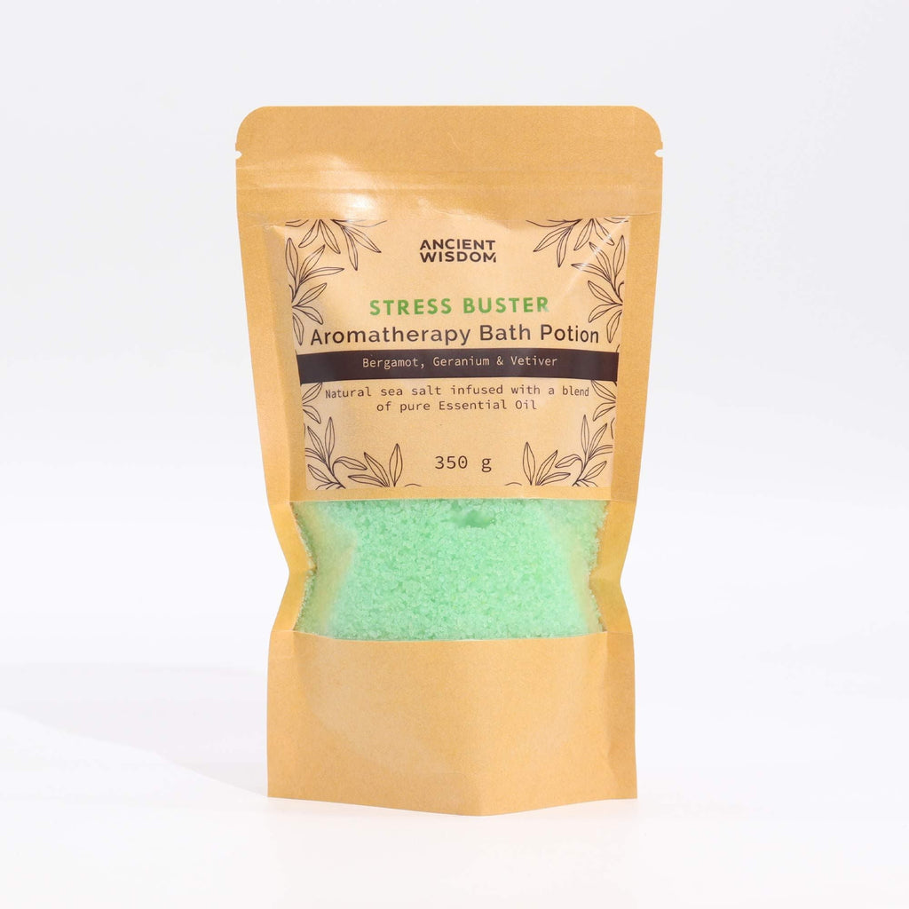  Pamperandpost Aromatherapy Bath Potion in Kraft Bag 350g - Stress Buster Aromatherapy Bath Potion 350g