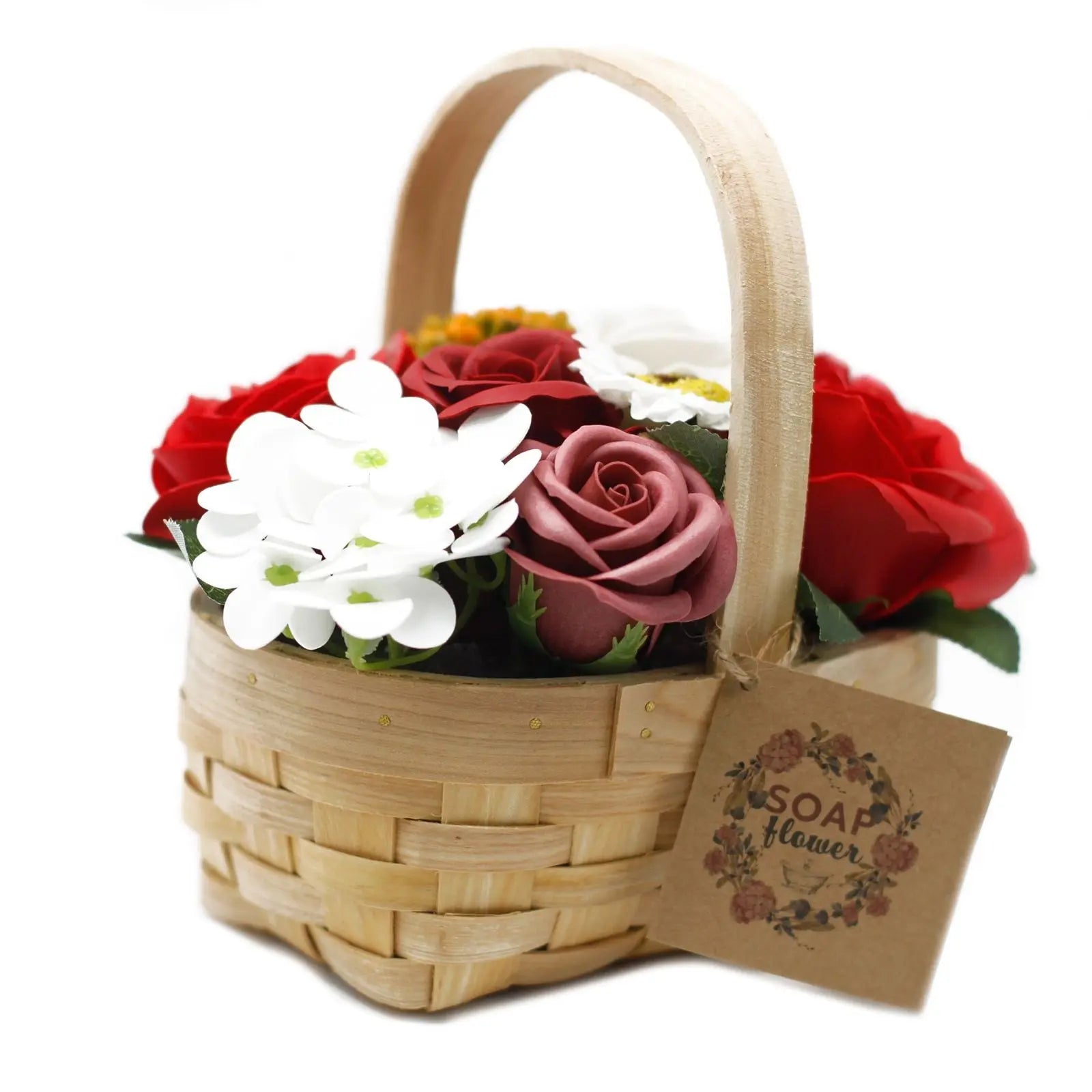 Pamperandpost Medium Red Bouquet in Wicker Basket