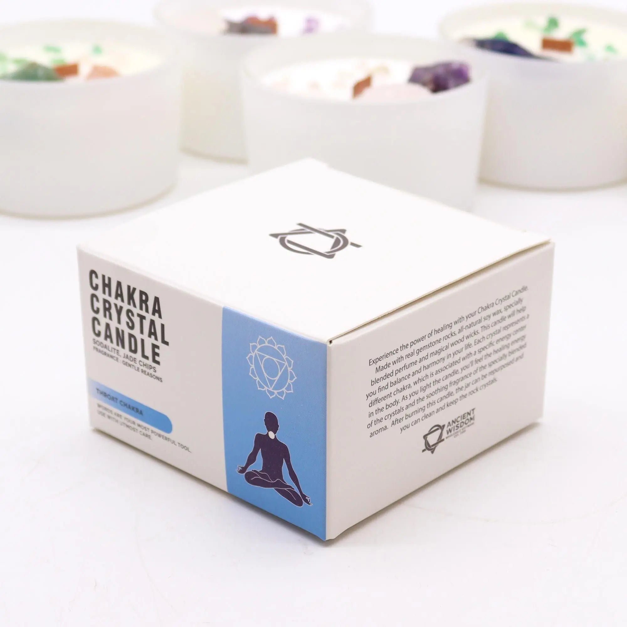  Pamperandpost Chakra Crystal Candles - Throat Chakra Chakra Crystal Candles