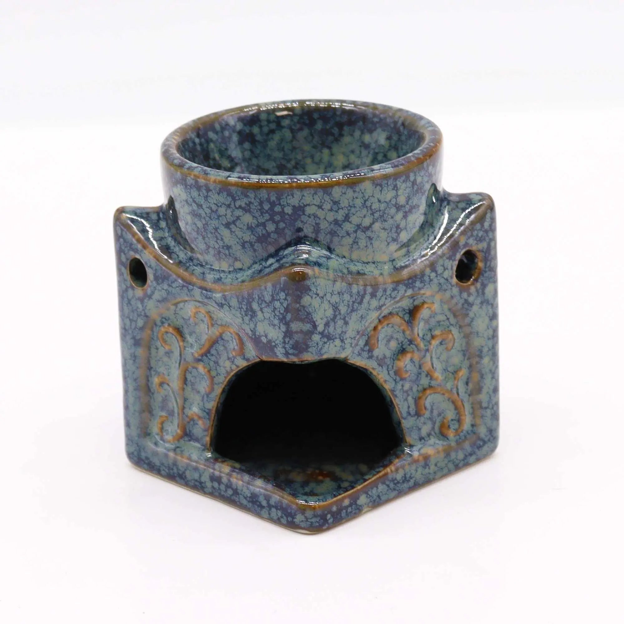  Pamperandpost Buddha Oil Burner – Square Buddha Burner in Dusty Blue for Calm, Stylish Home Fragrance Classic Buddha Oil Burners