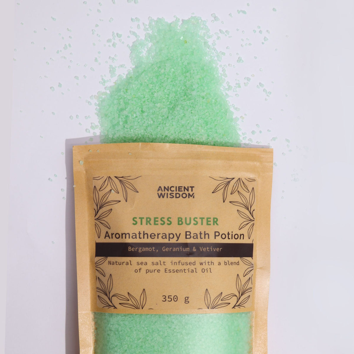  Pamperandpost Aromatherapy Bath Potion in Kraft Bag 350g - Stress Buster Aromatherapy Bath Potion 350g
