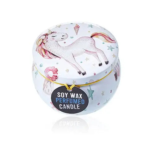  Pamperandpost Art Tin Candle - Assorted Design - Unicorns - Moonstone Art Tin Candles