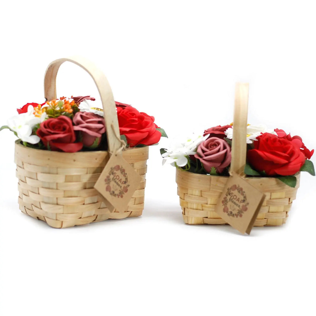 Pamperandpost Large Red Bouquet in Wicker Basket