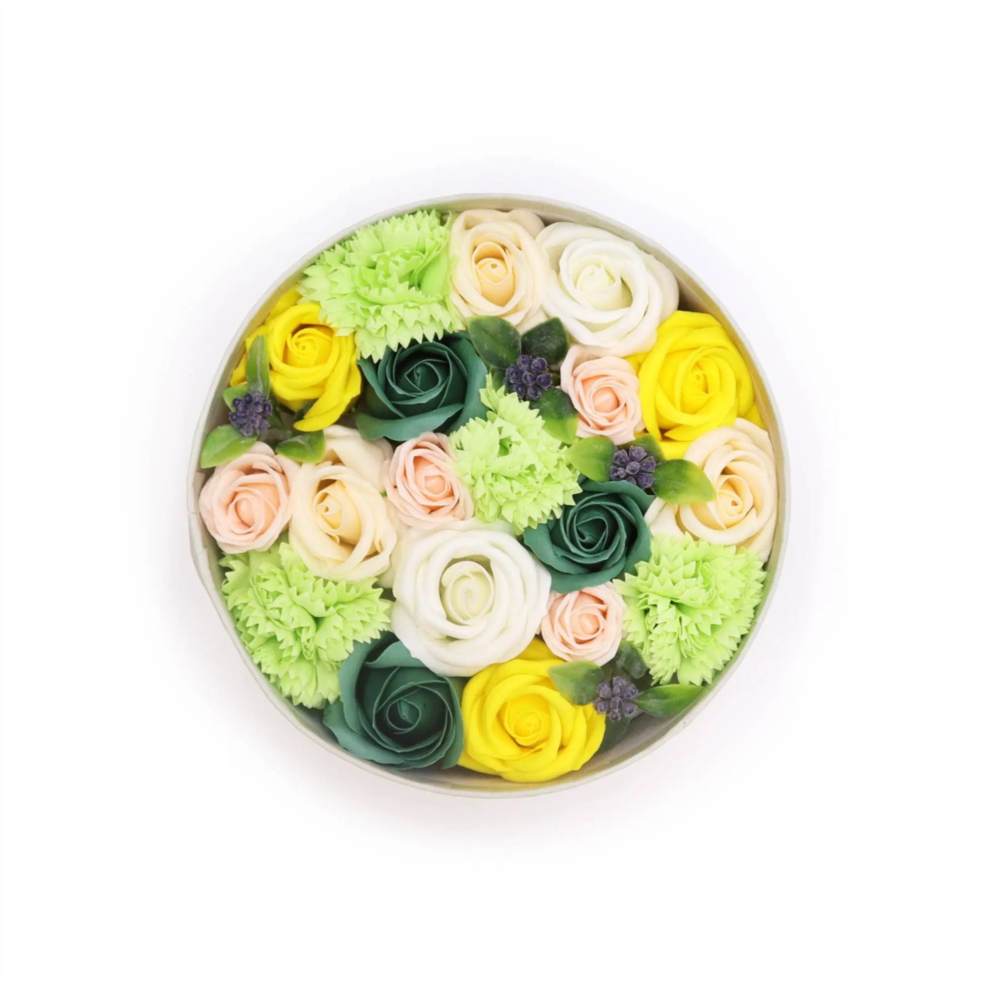 Pamperandpost Round Box - Spring Celibrations - Yellow & Greens