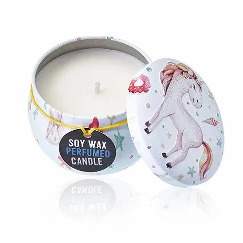  Pamperandpost Art Tin Candle - Assorted Design - Unicorns - Moonstone Art Tin Candles