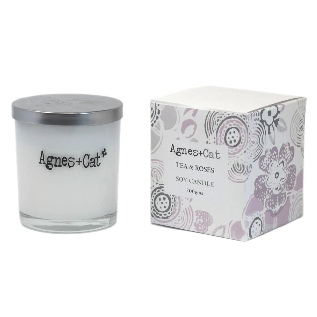  Pamperandpost Agnes + Cat Votive Candle - Tea and Roses Agnes + Cat Soy Wax Votive Candles 200g