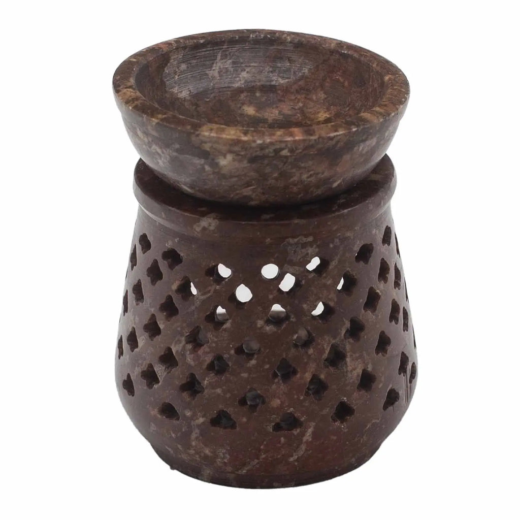  Pamperandpost Soapstone Oil Burner – Classic Hand‑Carved Design (8cm) Soapstone Oil Burners