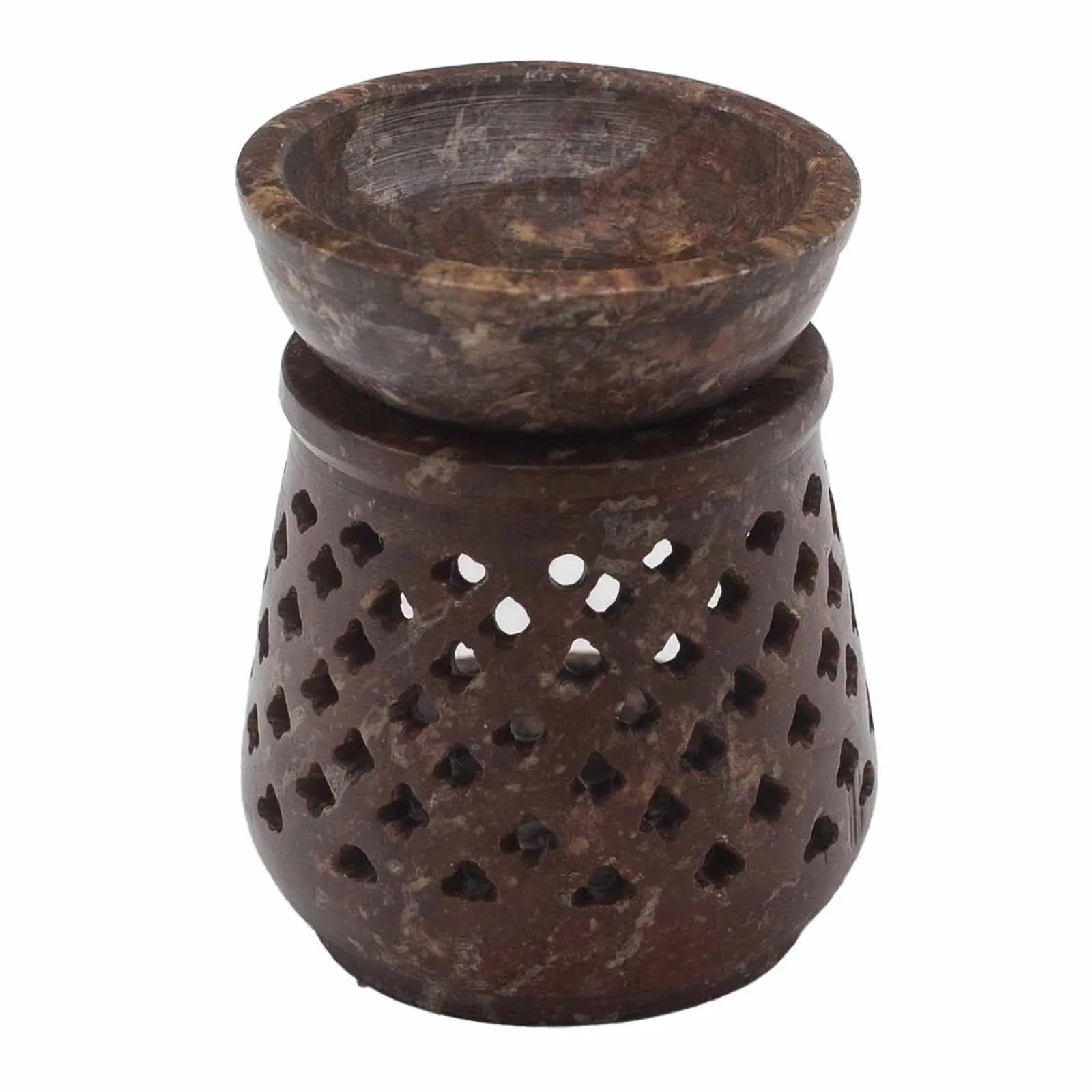  Pamperandpost Soapstone Oil Burner – Classic Hand‑Carved Design (8cm) Soapstone Oil Burners
