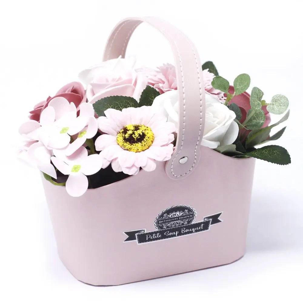  Pamperandpost Bouquet Petite Basket - Peaceful Pink Petite Soap Flower Bouquets