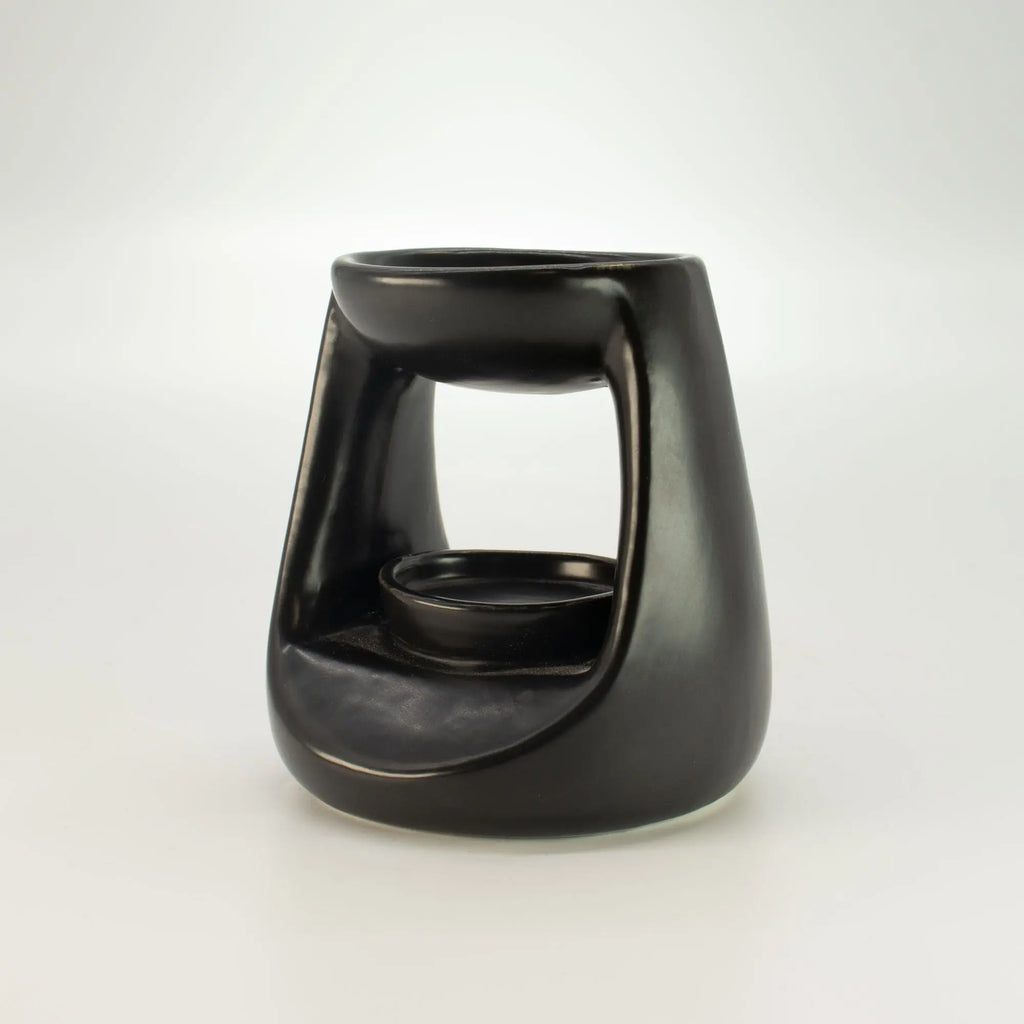  Pamperandpost Ceramic Zen Oil Burner - Small Classic  - Matt Black Ceramic Zen Oil Burners