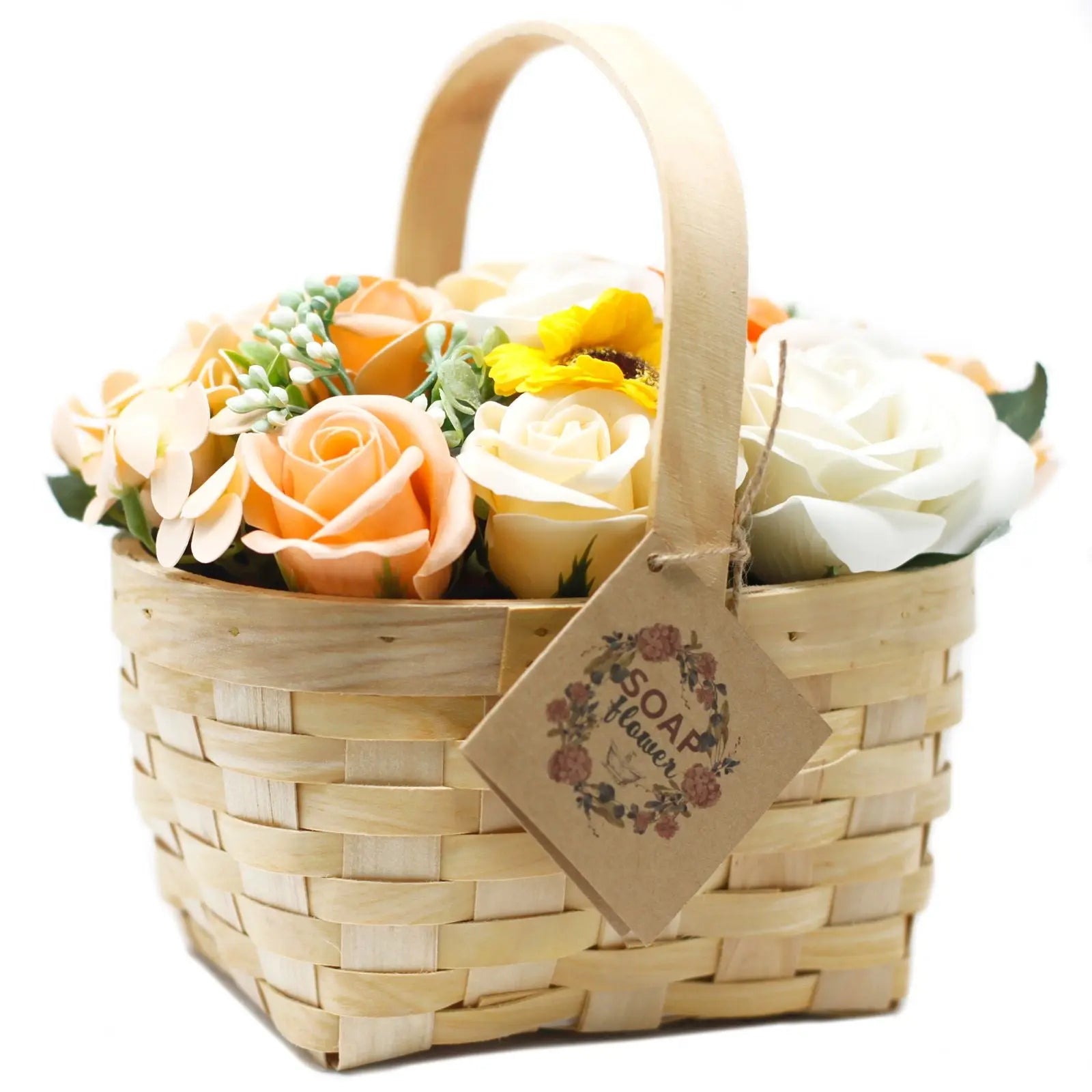 Pamperandpost Large Orange Bouquet in Wicker Basket