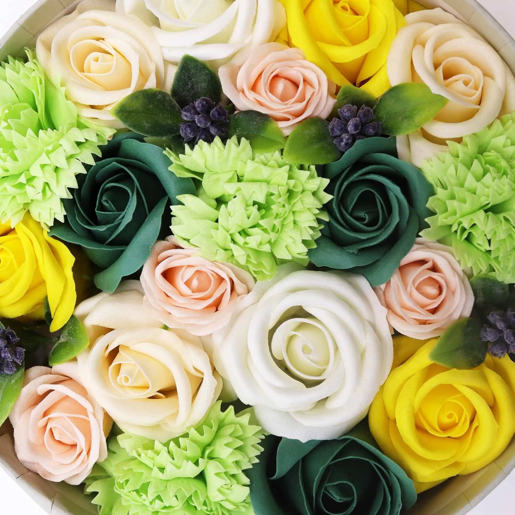 Pamperandpost Round Box - Spring Celibrations - Yellow & Greens