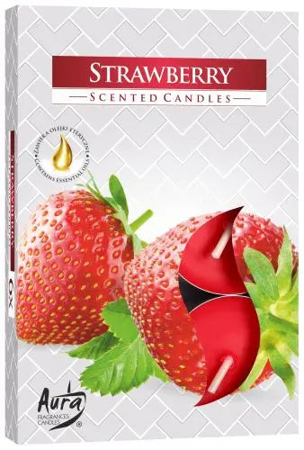 Set of 6 Scented Tealights - Strawberry AW Dropship UK