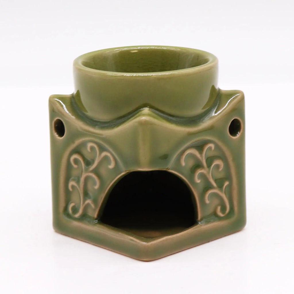  Pamperandpost Light Jade Square Buddha Oil Burner for Calm, Fragrant Home Atmosphere Classic Buddha Oil Burners