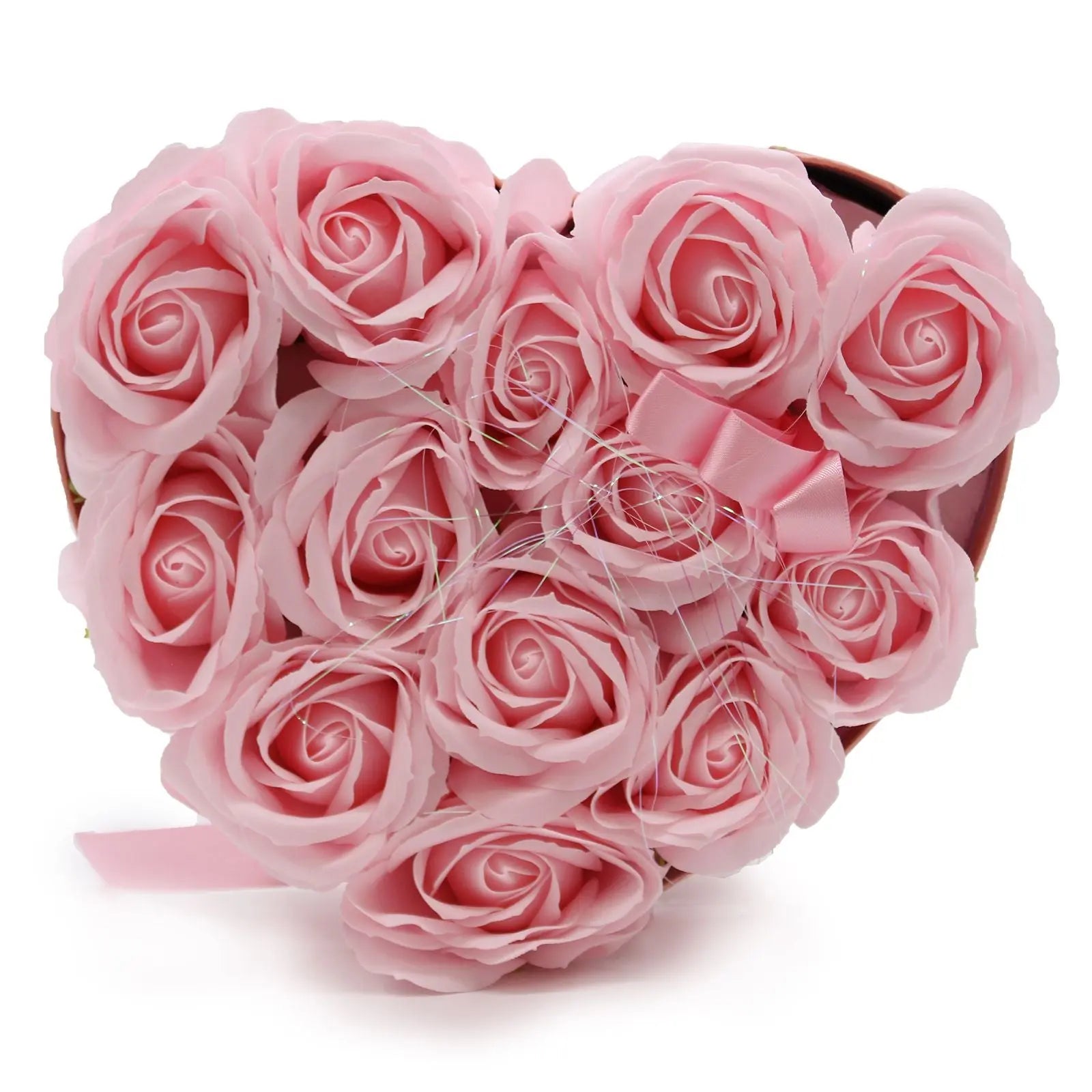 Pamperandpost Soap Flower Gift Bouquet - 13 Pink Roses - Heart