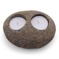 Pamperandpost Natural Riverstone Candle Holder - Double Nightlight