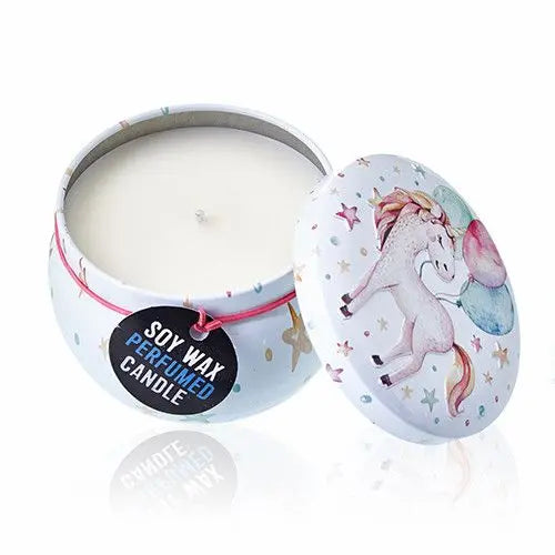  Pamperandpost Art Tin Candle - Assorted Design - Unicorns - Moonstone Art Tin Candles