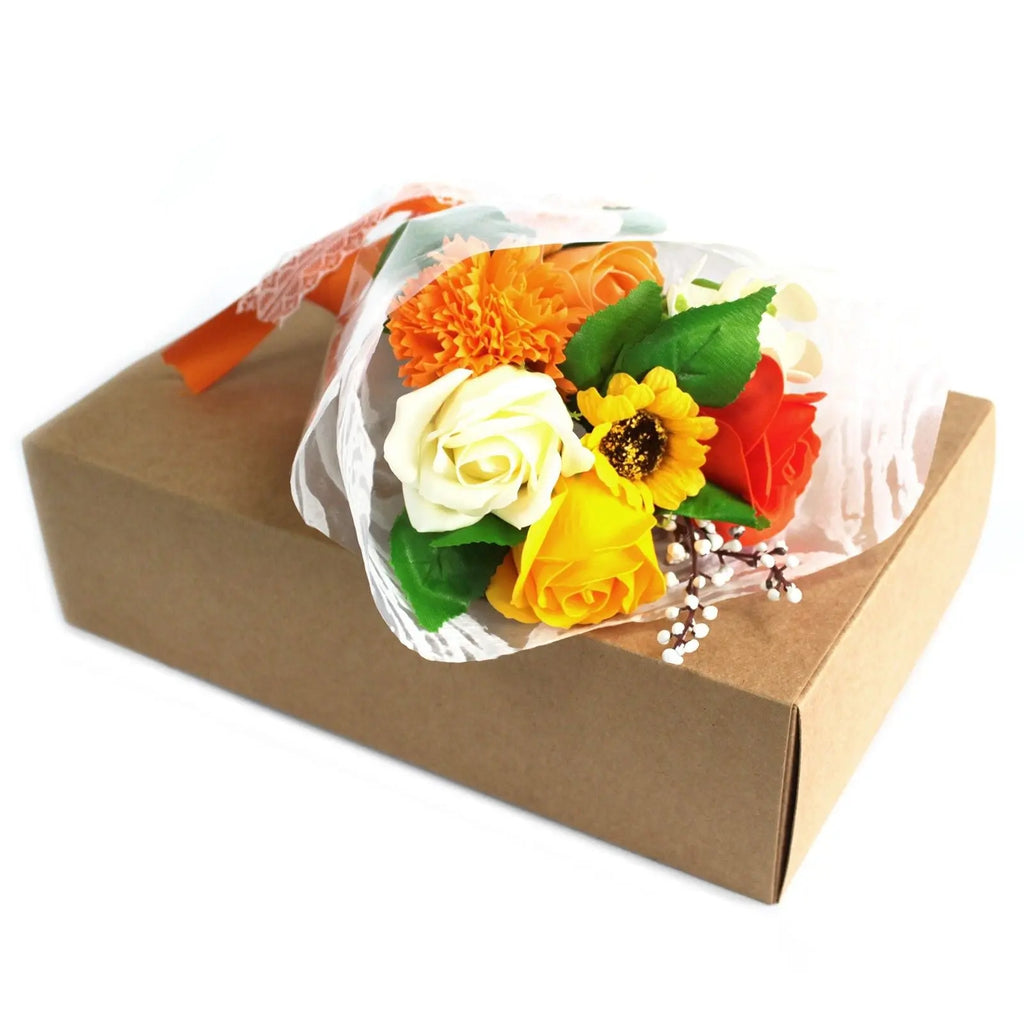 Boxed Hand Soap Flower Bouquet - Orange AW Dropship UK