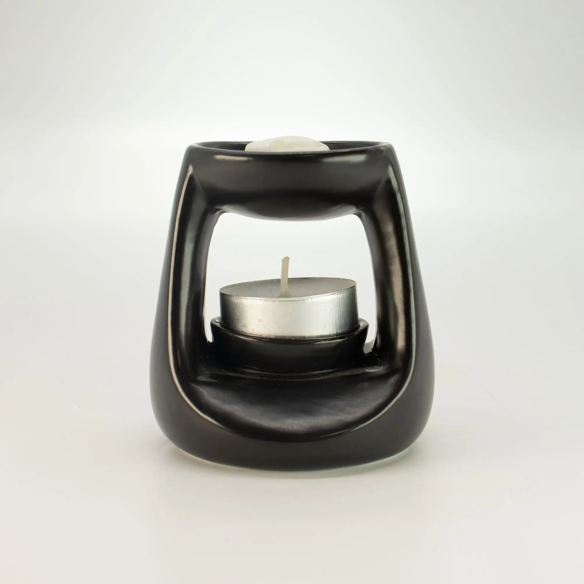  Pamperandpost Ceramic Zen Oil Burner - Small Classic  - Matt Black Ceramic Zen Oil Burners