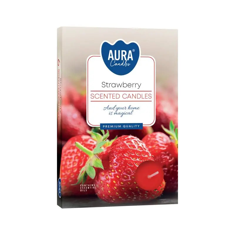 Set of 6 Scented Tealights - Strawberry AW Dropship UK