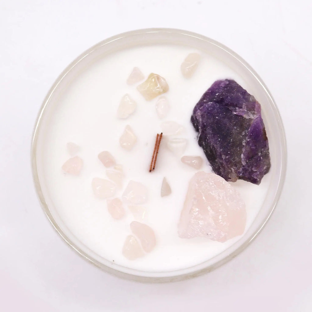  Pamperandpost Chakra Crystal Candles - Third Eye Chakra Chakra Crystal Candles
