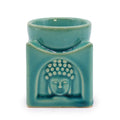 Pamperandpost Buddha Oil Burner – Square Buddha Burner in Soft Turquoise for Calm, Fresh Home Fragrance Classic Buddha Oil Burners