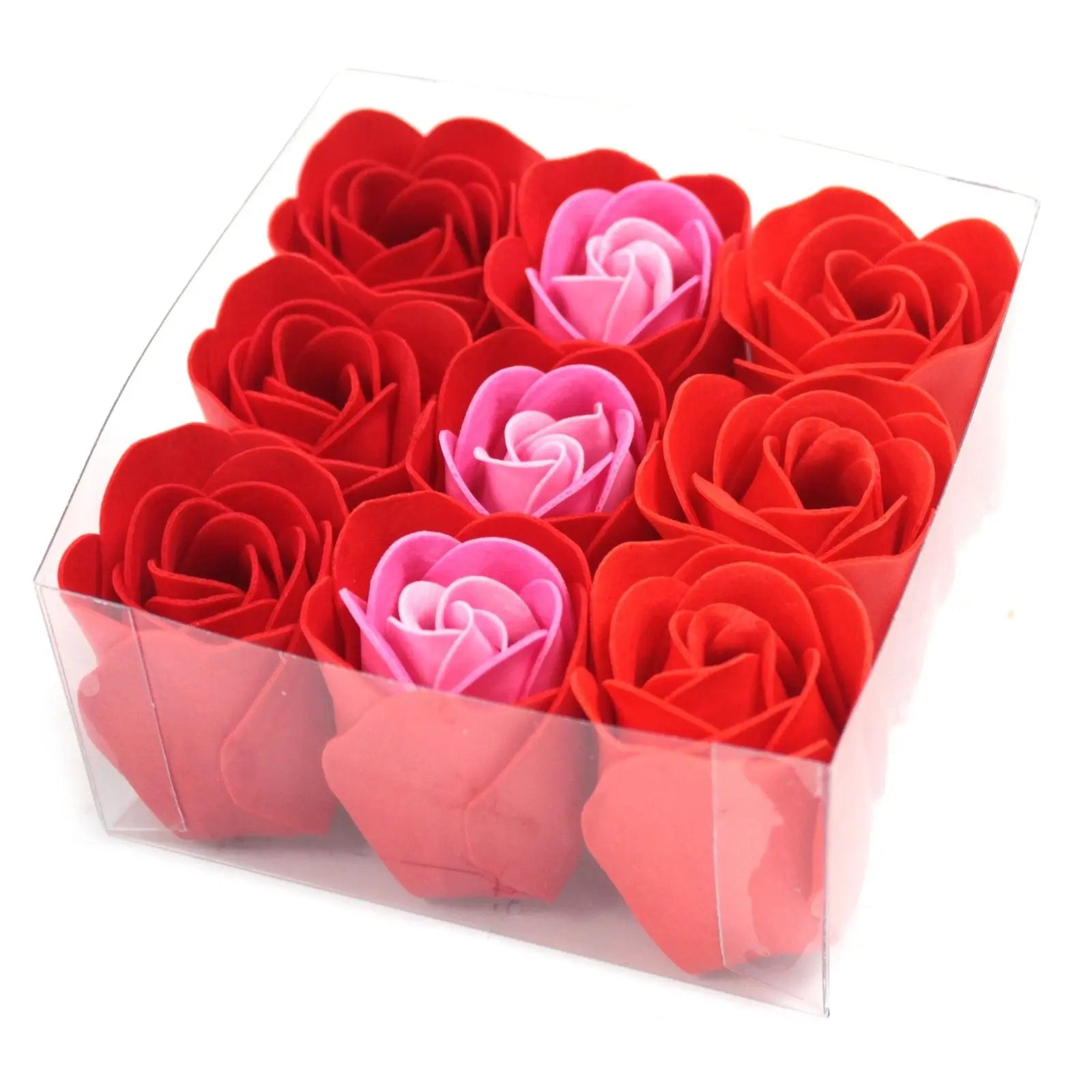 Pamperandpost Set of 9 Soap Flowers - Red Roses