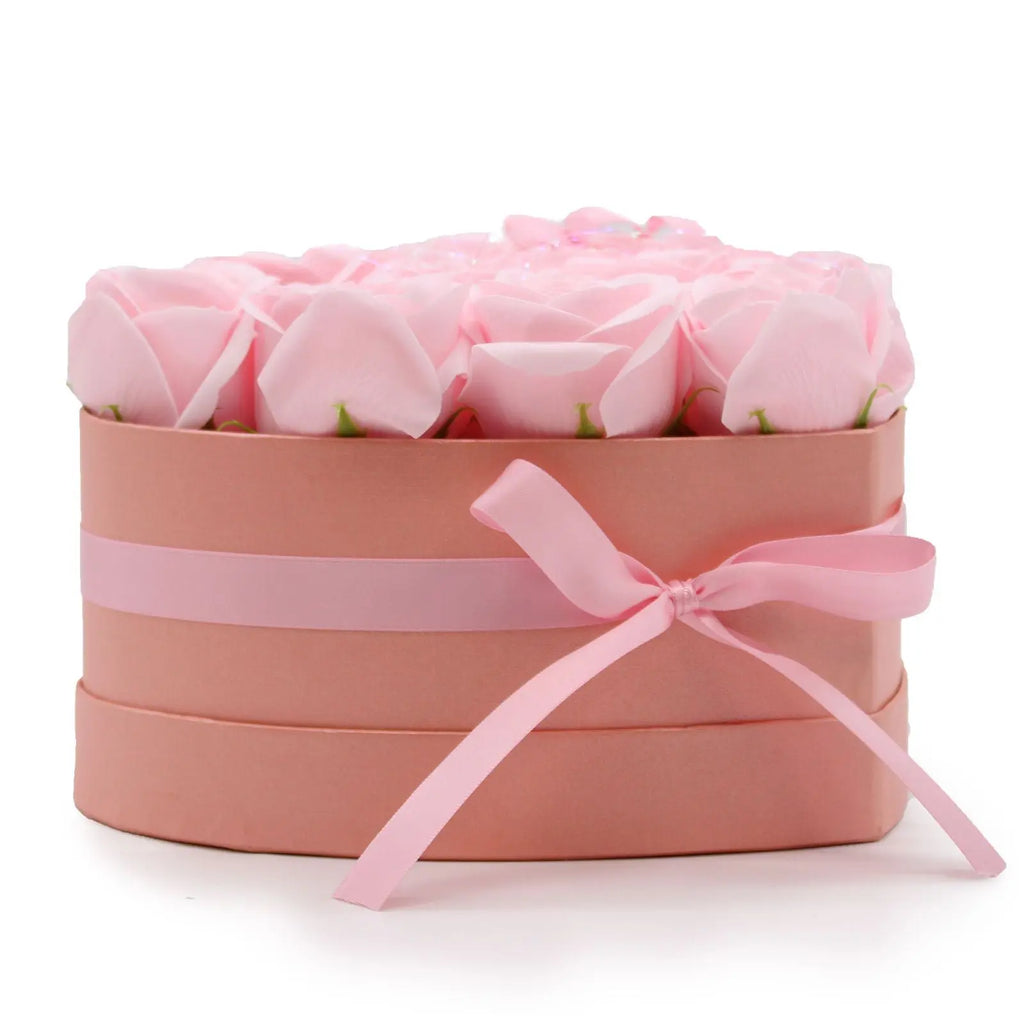 Pamperandpost Soap Flower Gift Bouquet - 13 Pink Roses - Heart