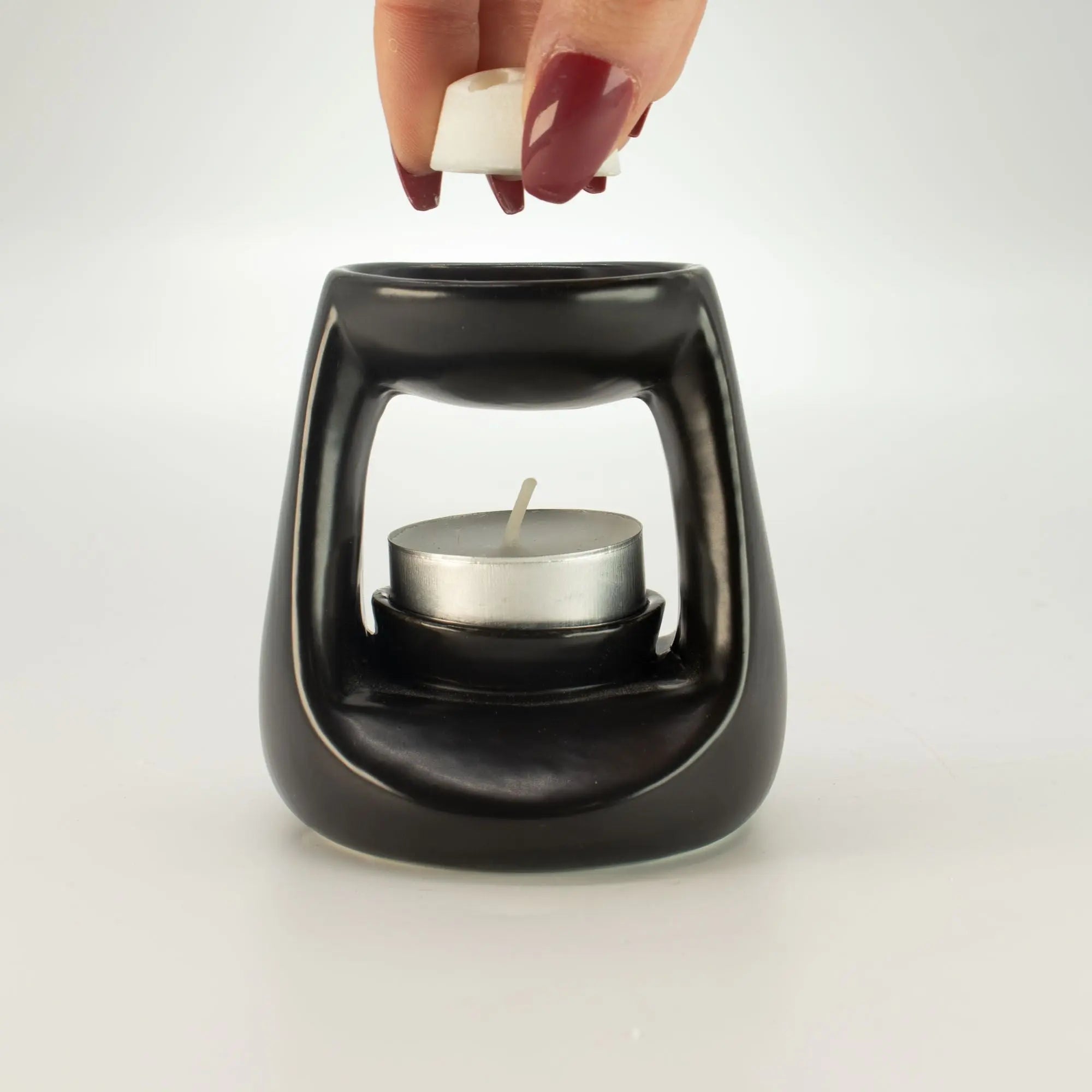  Pamperandpost Ceramic Zen Oil Burner - Small Classic  - Matt Black Ceramic Zen Oil Burners