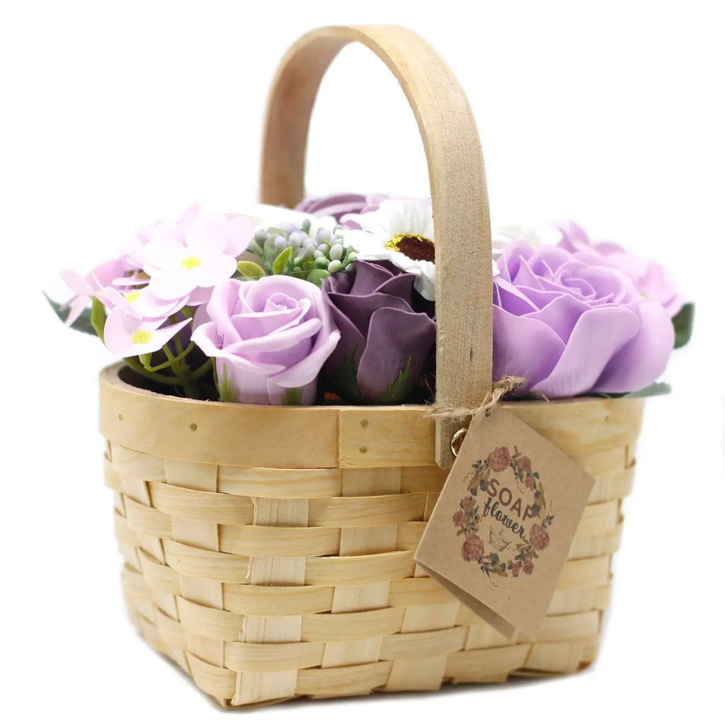 Pamperandpost Large Lilac Bouquet in Wicker Basket