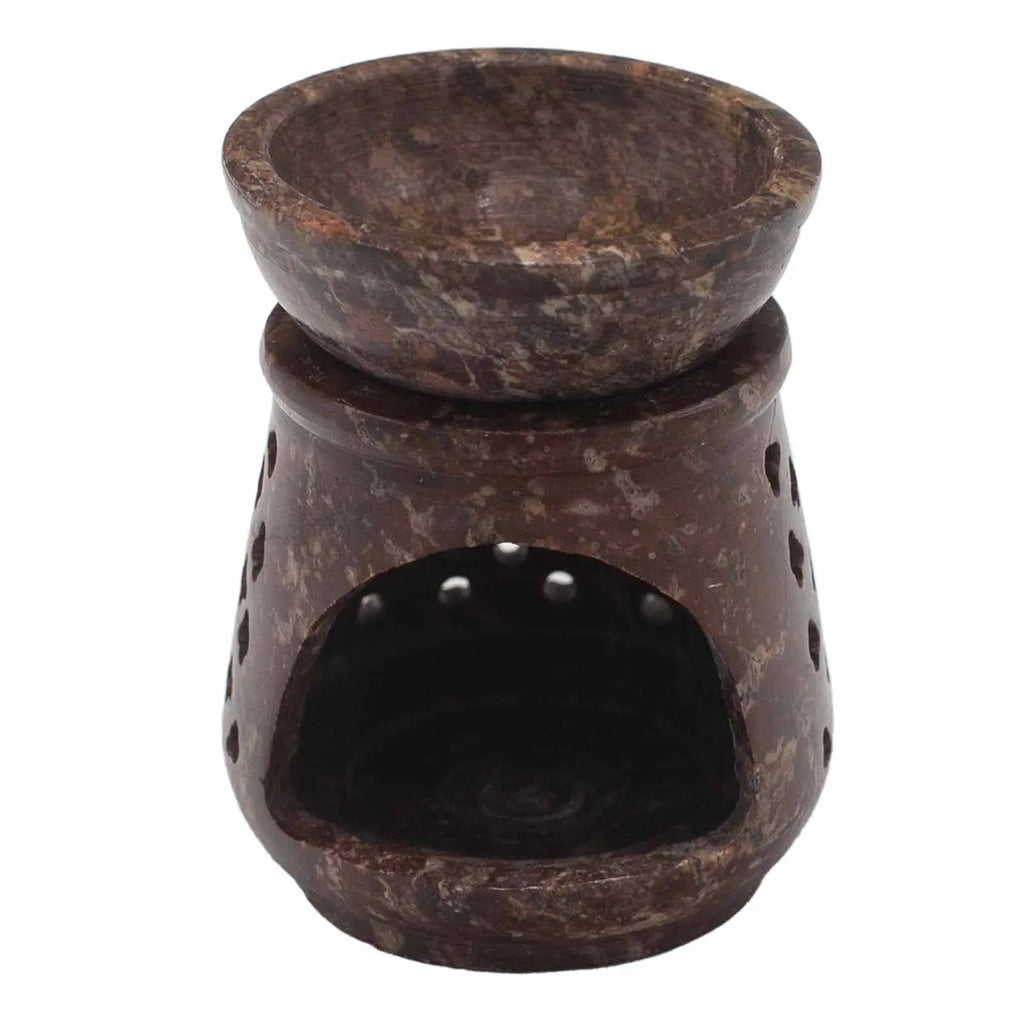  Pamperandpost Soapstone Oil Burner – Classic Hand‑Carved Design (8cm) Soapstone Oil Burners