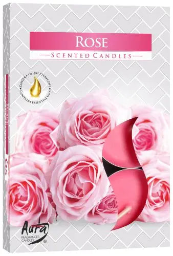 Set of 6 Scented Tealights - Rose AW Dropship UK
