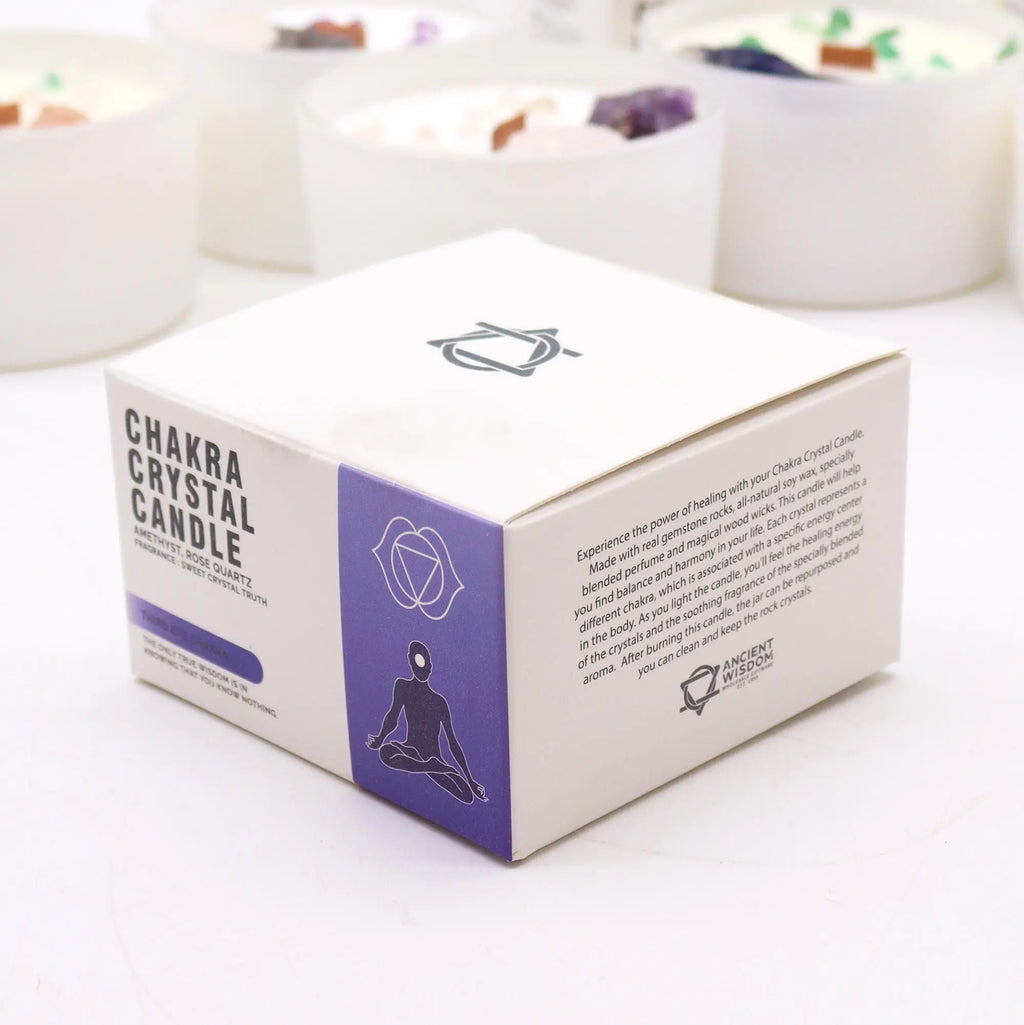  Pamperandpost Chakra Crystal Candles - Third Eye Chakra Chakra Crystal Candles