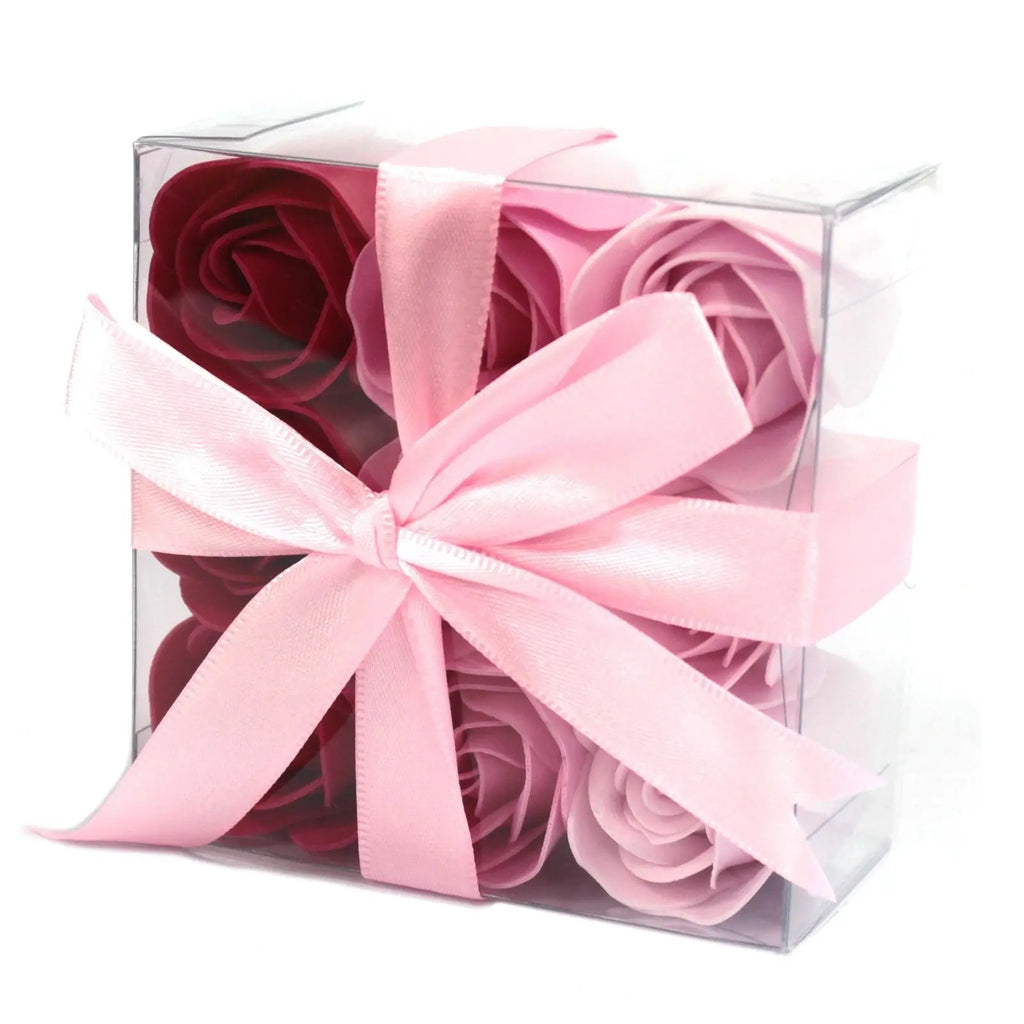  Pamperandpost Set of 9 Soap Flowers - Pink  Roses Luxury Soap Flowers