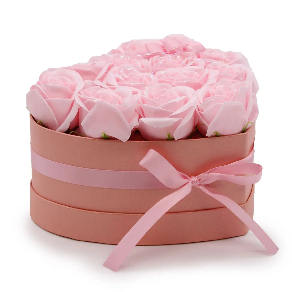 Pamperandpost Soap Flower Gift Bouquet - 13 Pink Roses - Heart