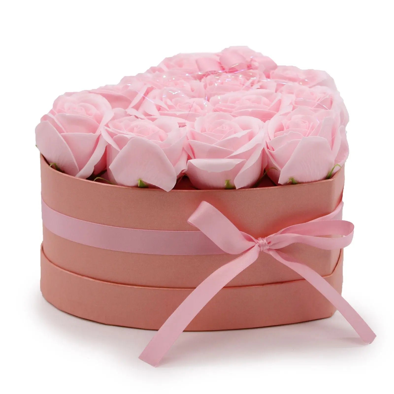 Pamperandpost Soap Flower Gift Bouquet - 13 Pink Roses - Heart
