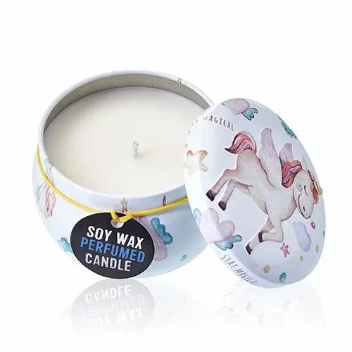  Pamperandpost Art Tin Candle - Assorted Design - Unicorns - Moonstone Art Tin Candles