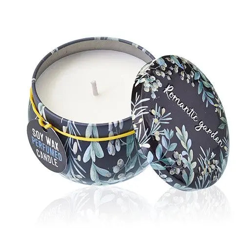  Pamperandpost Art Tin Candle - Assorted Design - Romantic Garden - Tea & Rose Art Tin Candles