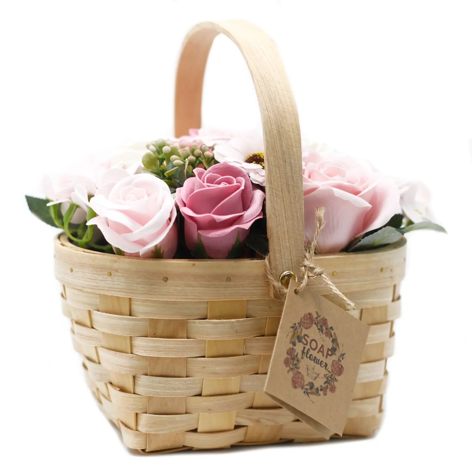 Pamperandpost Large Pink Bouquet in Wicker Basket