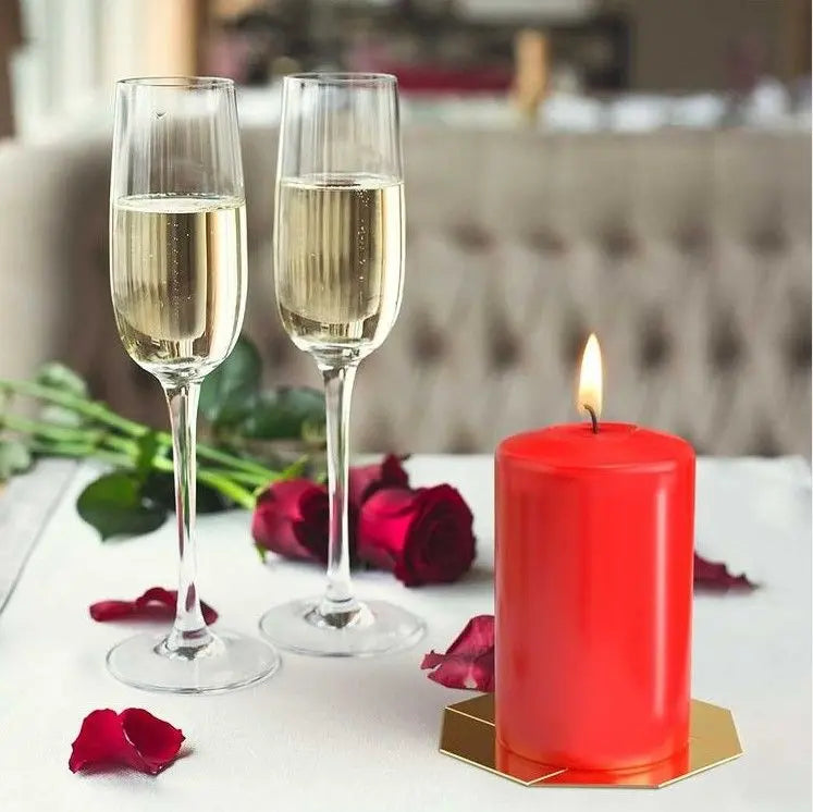 Set of 4 Pillar Candles  40x60mm - Red AW Dropship UK