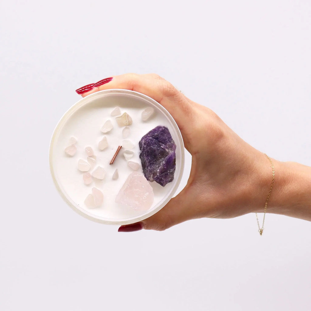  Pamperandpost Chakra Crystal Candles - Third Eye Chakra Chakra Crystal Candles