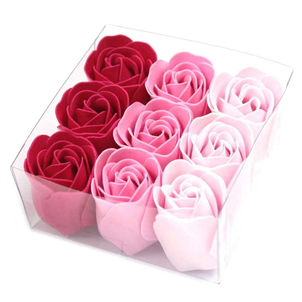  Pamperandpost Set of 9 Soap Flowers - Pink  Roses Luxury Soap Flowers