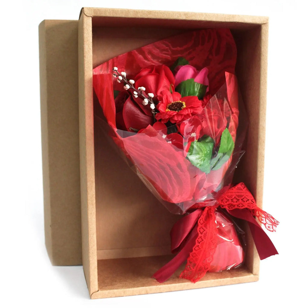  Pamperandpost Red Boxed Hand Soap Flower Bouquet - Special Soap Flower Bouquets
