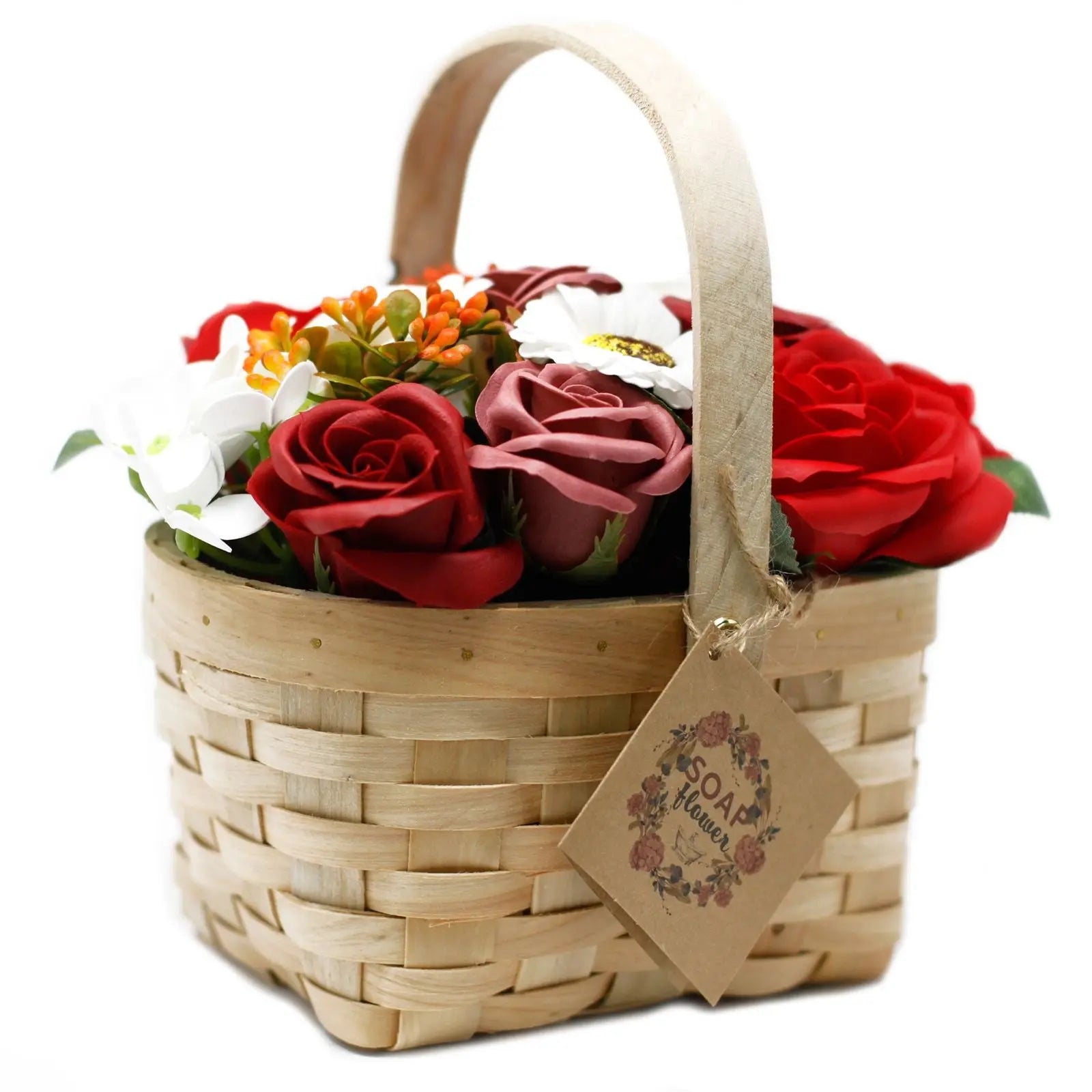 Pamperandpost Large Red Bouquet in Wicker Basket